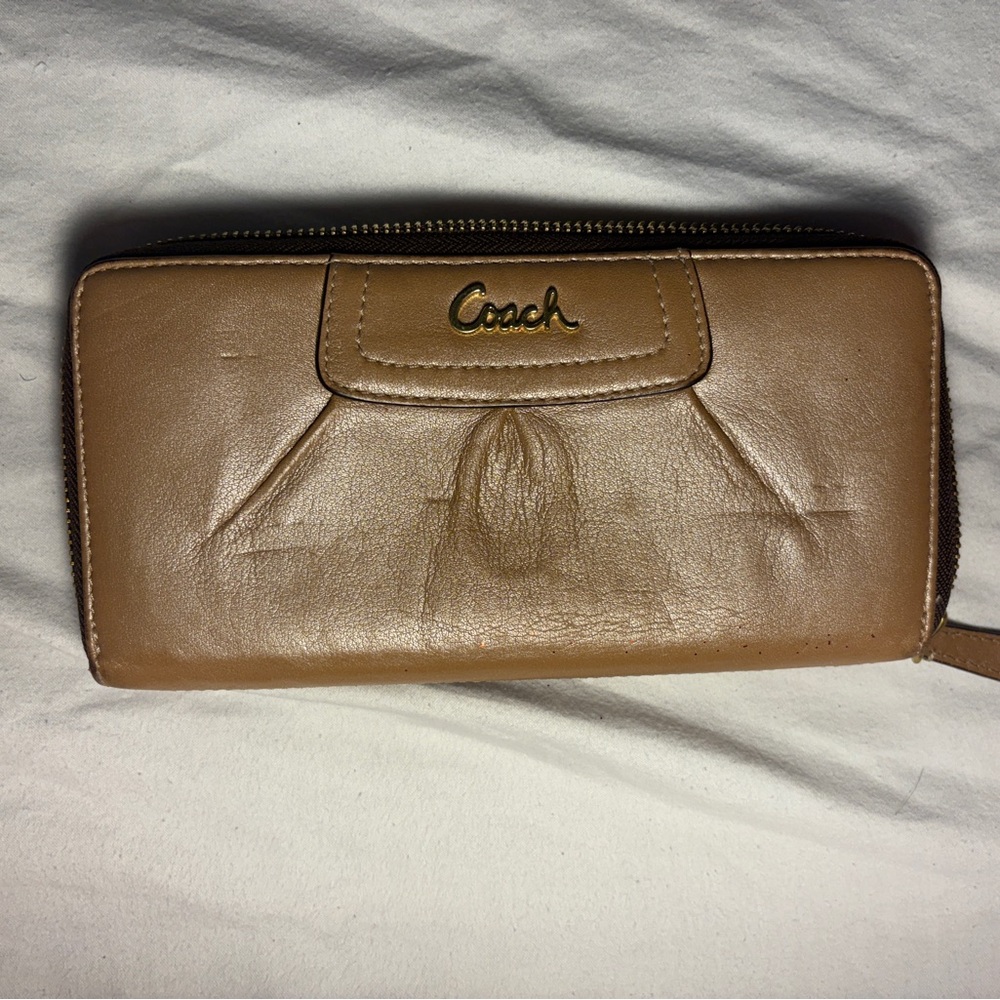 Coach Brown Leather Zip Wallet